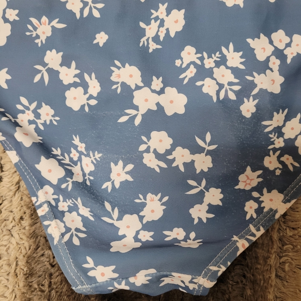 High Waisted Blue Floral Bikini Set Size S - Picture 5 of 5